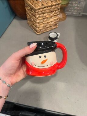 Festive Snowman Mug in Red, Black & Cream
